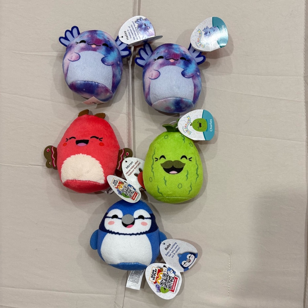 NWT McDonald’s Squishmallows (group of 5) Halley (2), Mirren, Charles, Babs